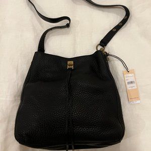 Rebecca Minkoff Darren Leather Shoulder Bag, Black/Gold - NEW WITH TAGS